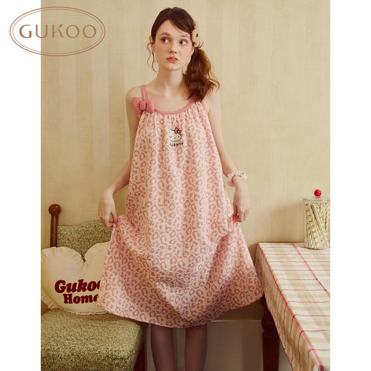 Gukoo Hello Kitty & Leopard Print Sleepwear