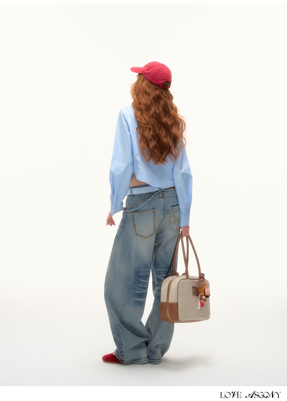 AsGony Solid Color Short Sleeve Embroidered Shirt