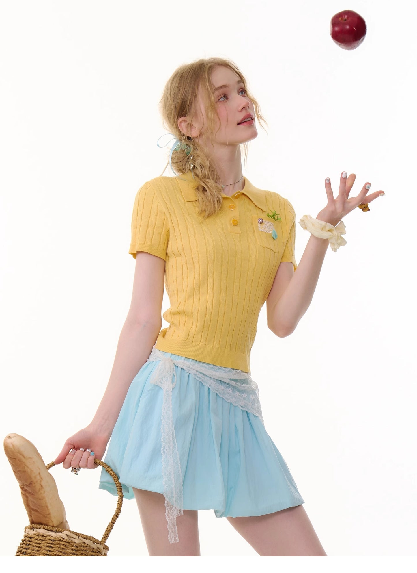 ziziFei Retro Polo Knit Top