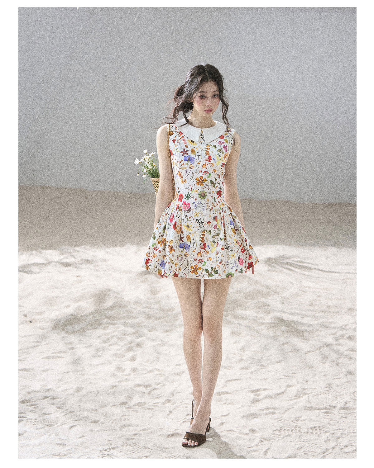ShaoYeYan Aomalm Petals Blown by the Wind French Floral Dress