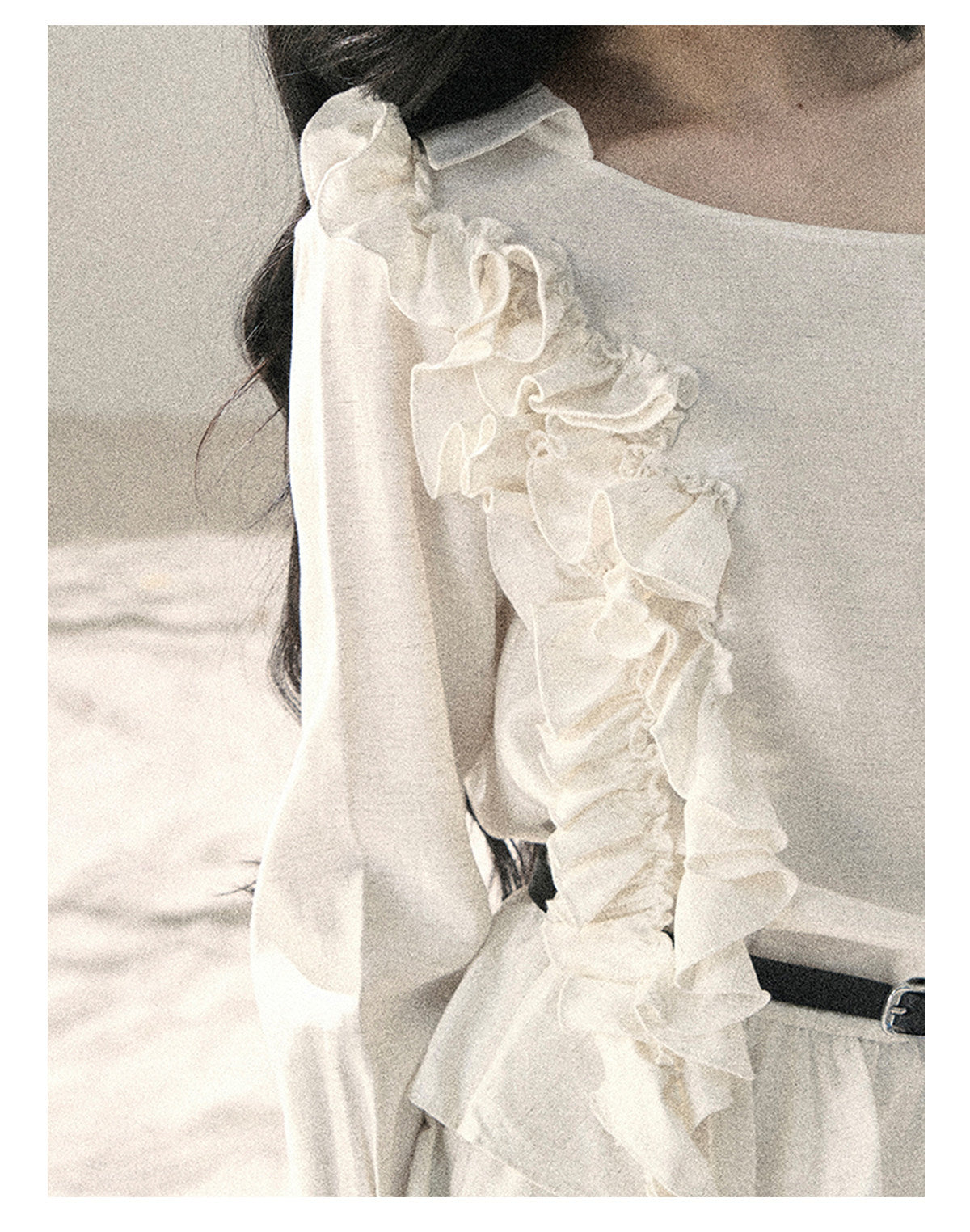 ShaoYeYan Aomalm Early Summer Lotus Petal French Ruffle Off-Shoulder Dress