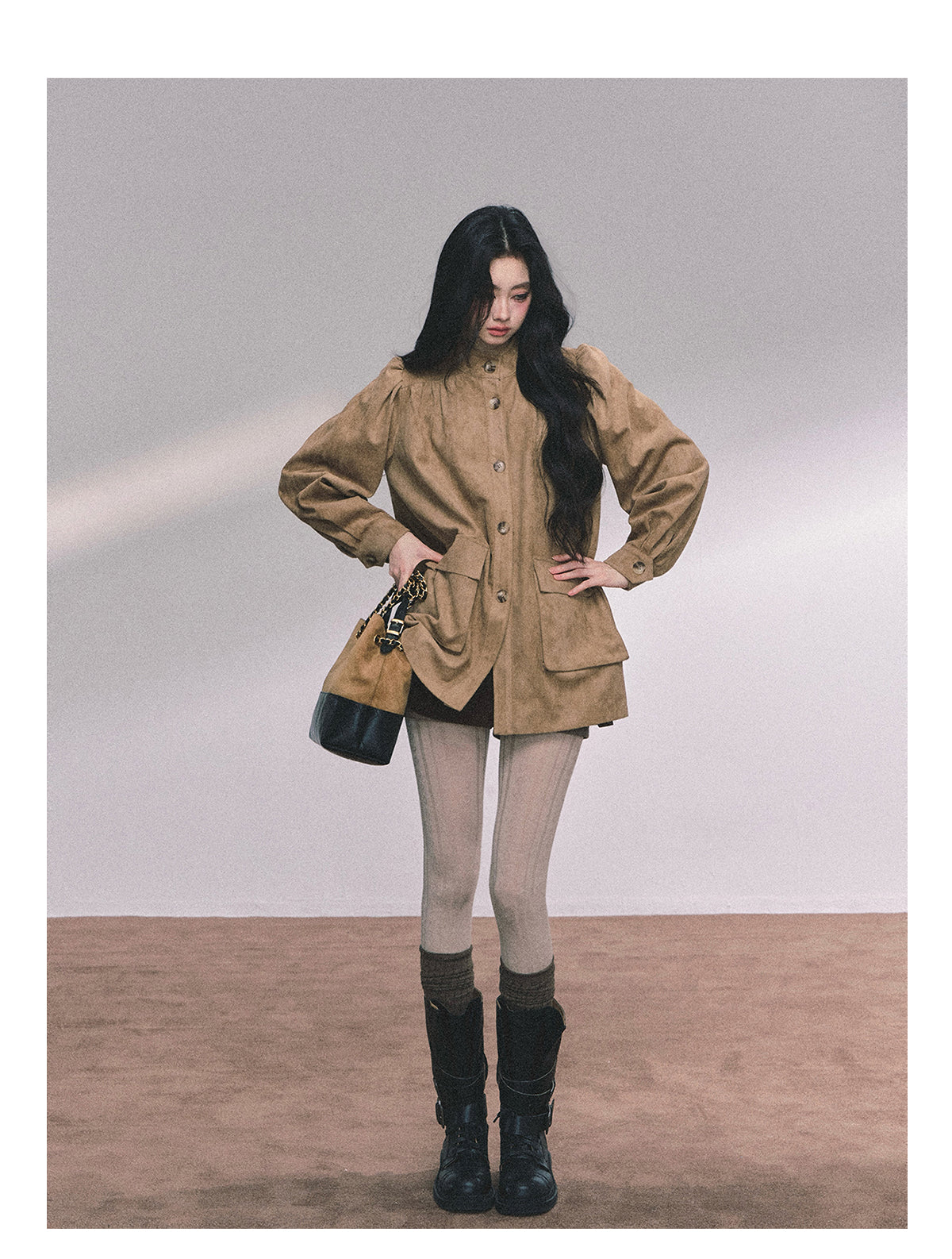 ShaoYeYan Cocoa Warm Brown Premium French Suede Blazer