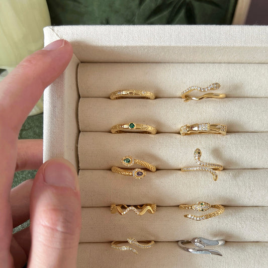 VIGVOG 2025 Zodiac Snake Ring Collection