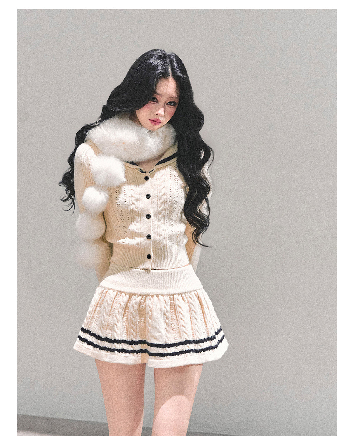 ShaoYeYan Evening Wind Whisper French Knit Set