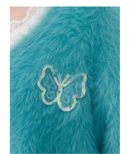 ziziFei Faux Mink Knit Sweater