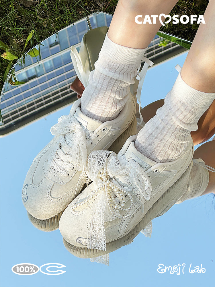 Cat&Sofa White Wings Racing Sneakers