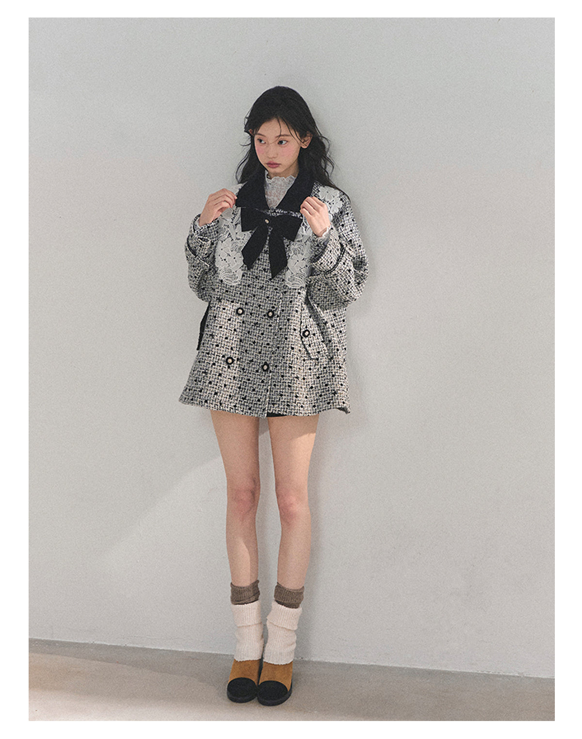 ShaoYeYan Aomalm Out of Focus Moment Lace Plaid Coat