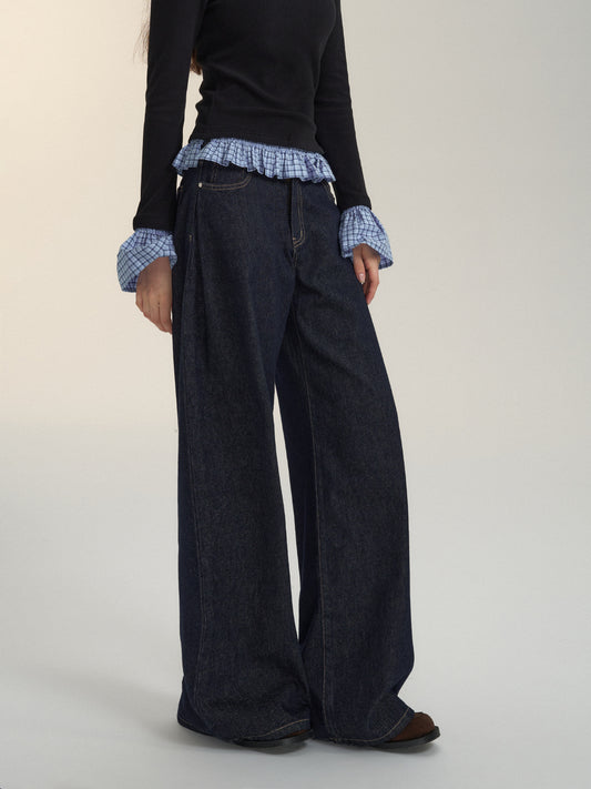 SOMESOWE Indigo Crinkle Jeans