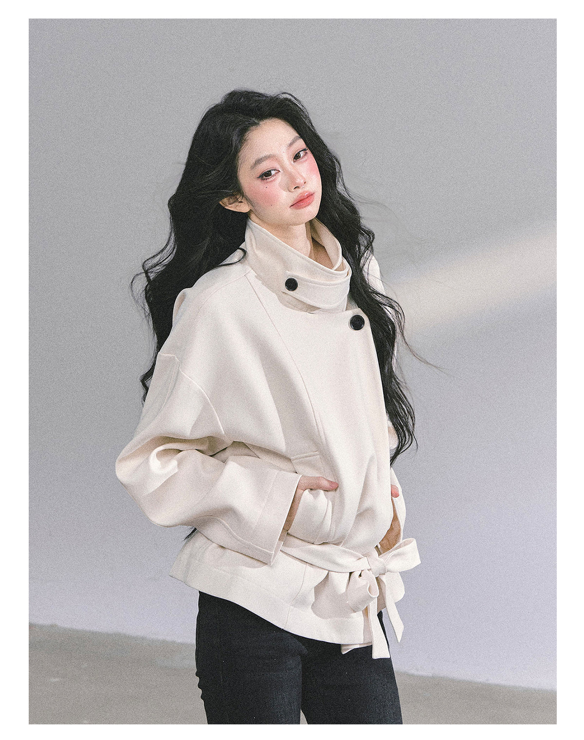 ShaoYeYan First Snow Melting Encounter French Style Stand Collar Coat