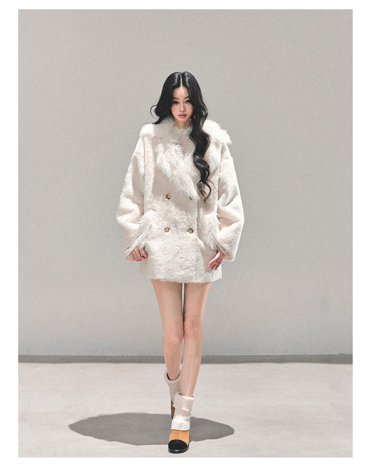 ShaoYeYan She Walks Into Void Fur-Trimmed Coat