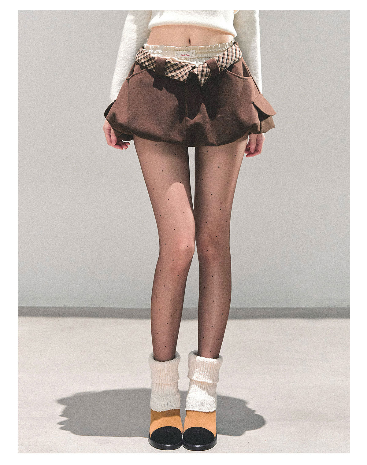 ShaoYeYan Snow Trails American Plaid Skirt