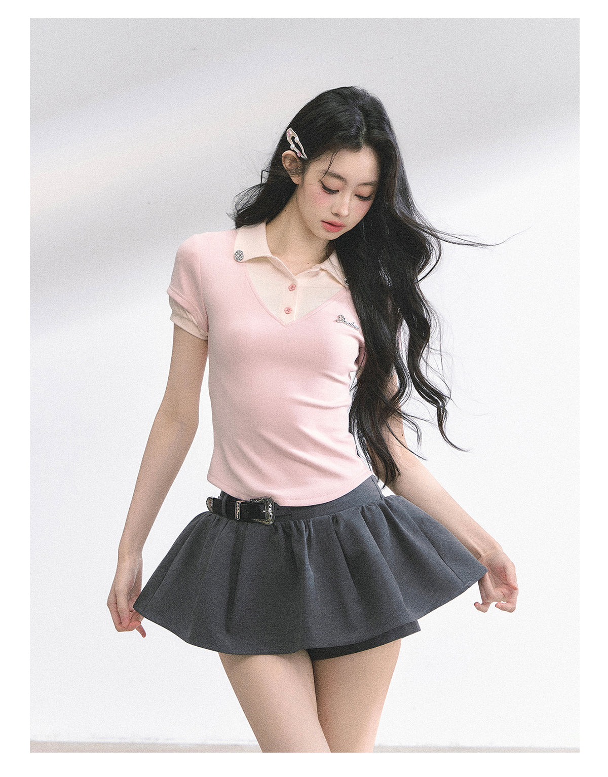 SHAOYEYAN American Style Mock Two-Layer Tee