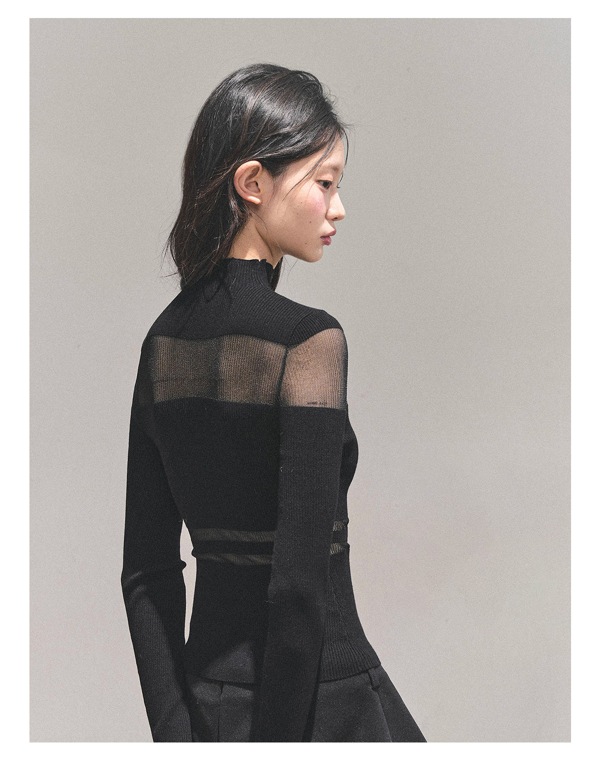 ShaoYeYan Night Whispers Semi-Turtleneck Knit Top