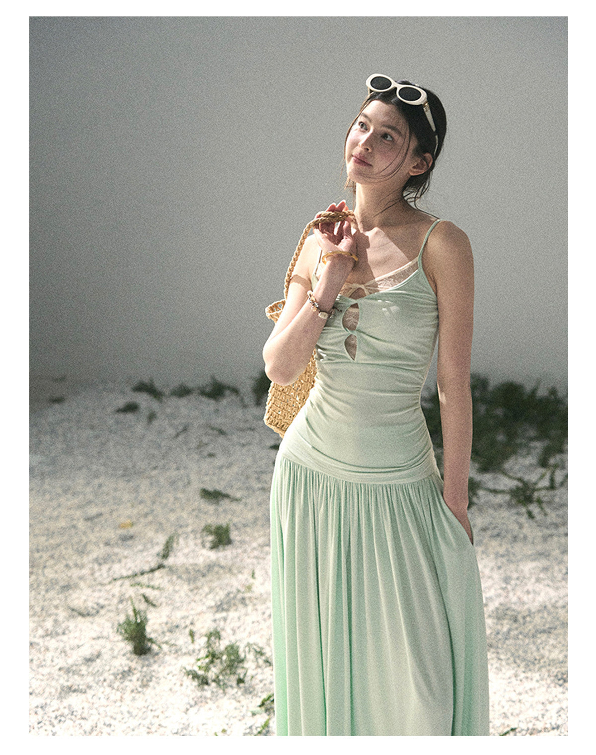 ShaoYeYan Aomalm Mint's Dry Down Salted Elegant Two-Piece Set