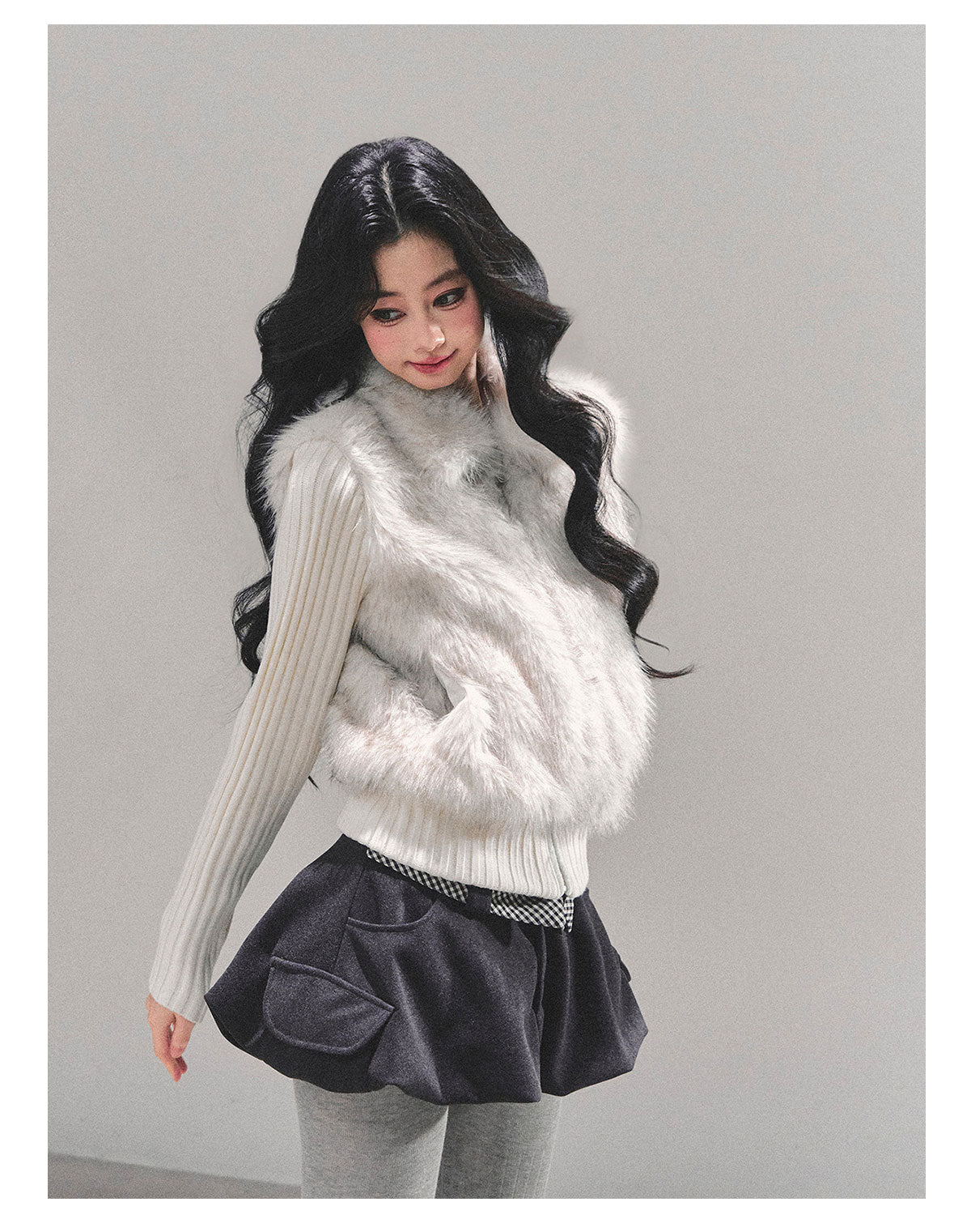 ShaoYeYan Soft Landing Fake Two-Layer Knit Coat