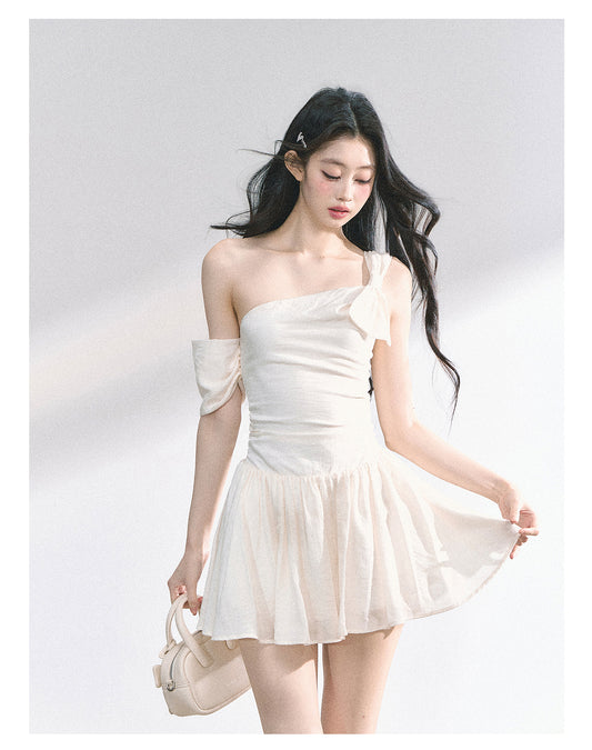 SHAOYEYAN French Off-Shoulder Bodycon Dress