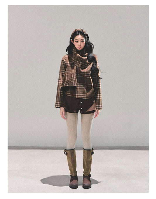 ShaoYeYan Twilight Snow Forest Wool Coat