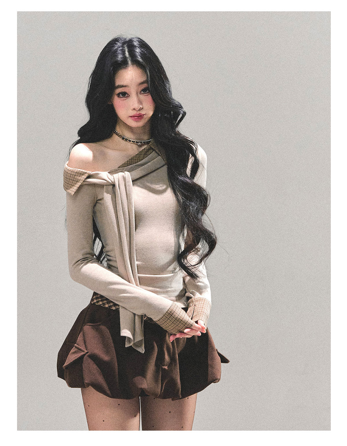 ShaoYeYan She Passes Quietly Fake Two-Layer Knit Top