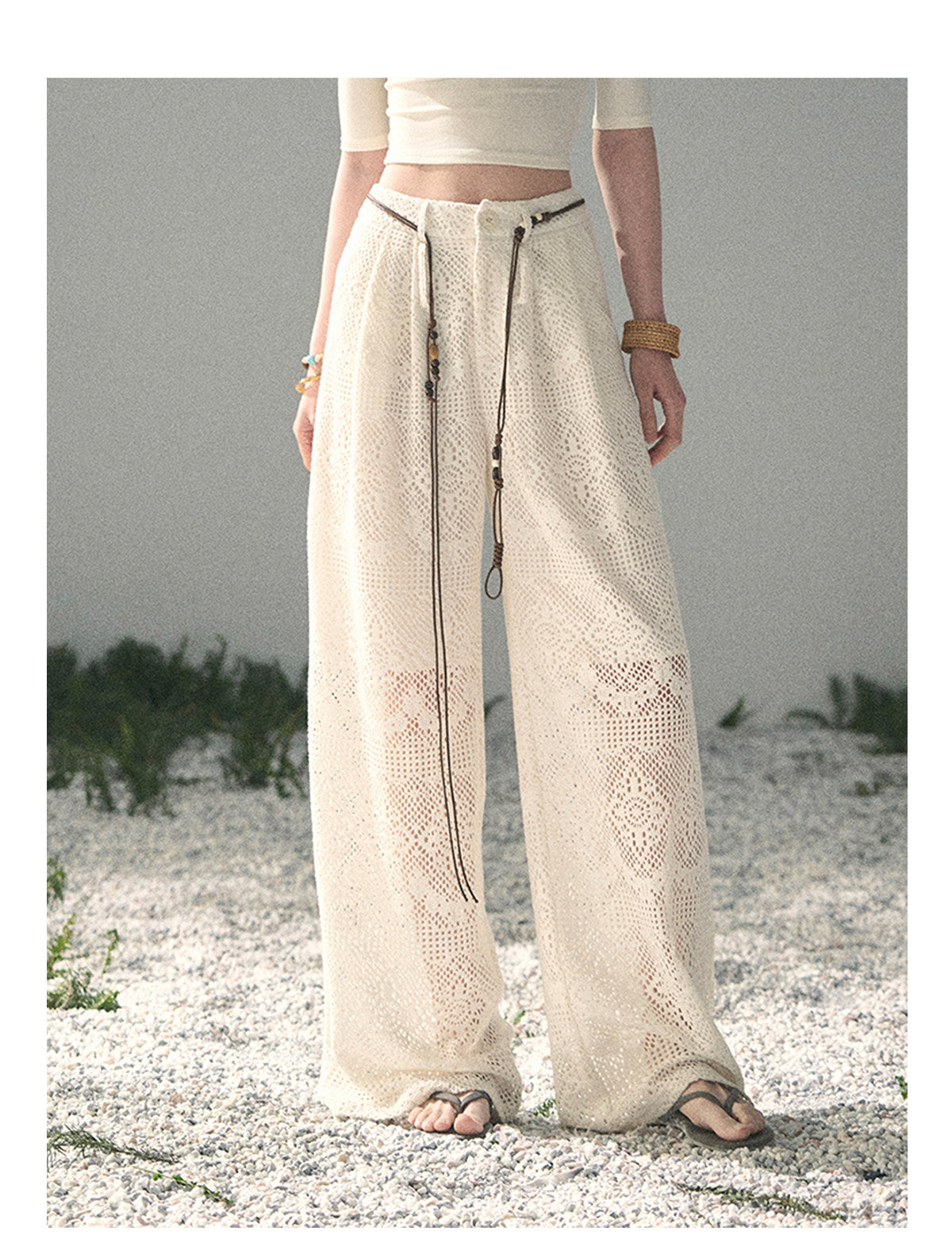 ShaoYeYan Aomalm Strolling Here Korean Casual Wide-Leg Pants