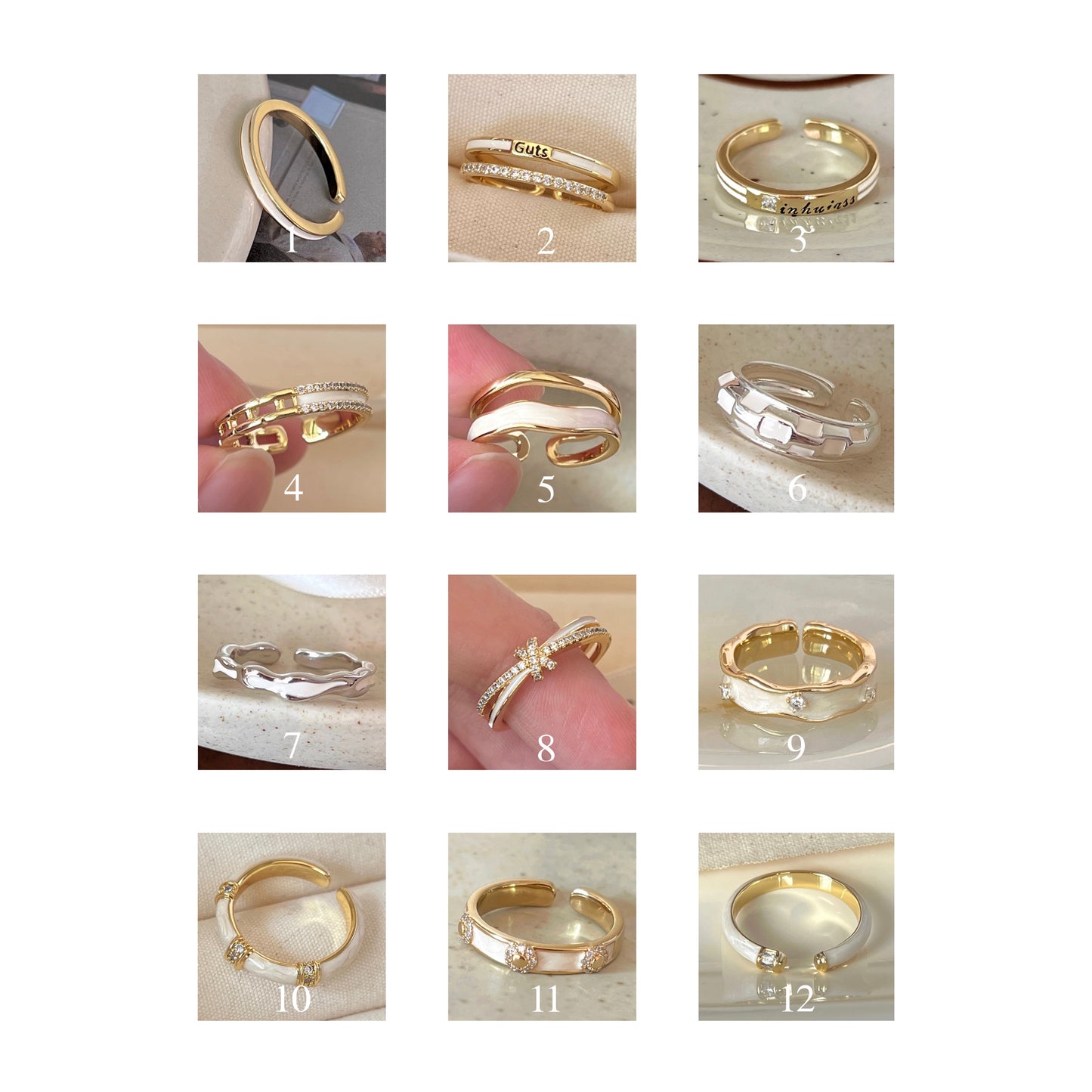 VIGVOG Minimalist Geometric Rings