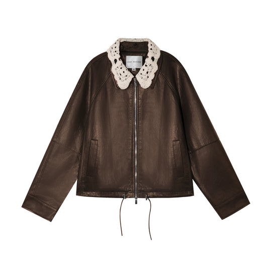 AsGony PU Leather Blazer