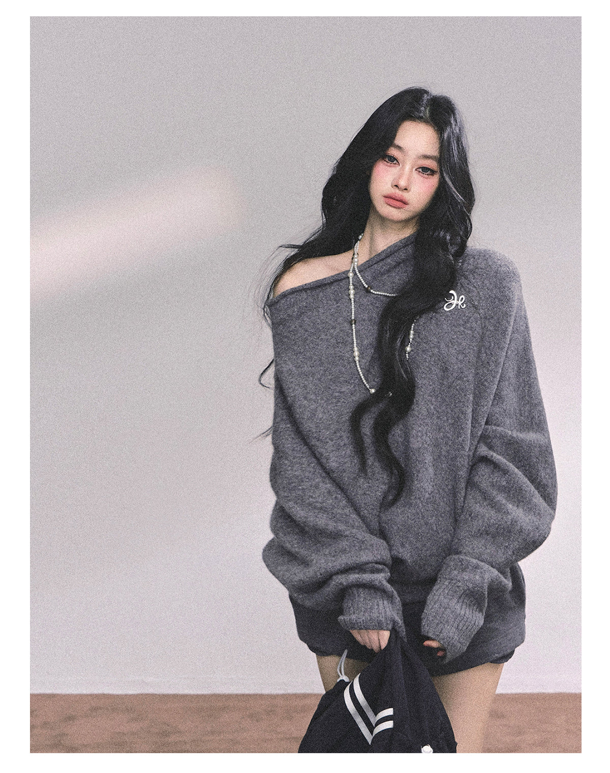 ShaoYeYan Cold Unnie Korean Off-Shoulder Sweater