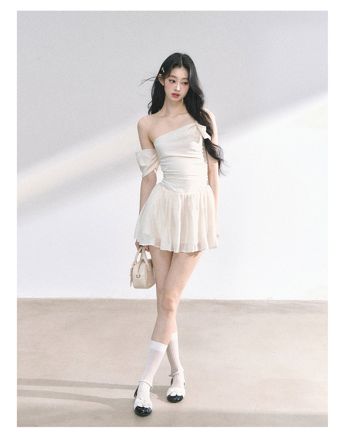 SHAOYEYAN French Off-Shoulder Bodycon Dress
