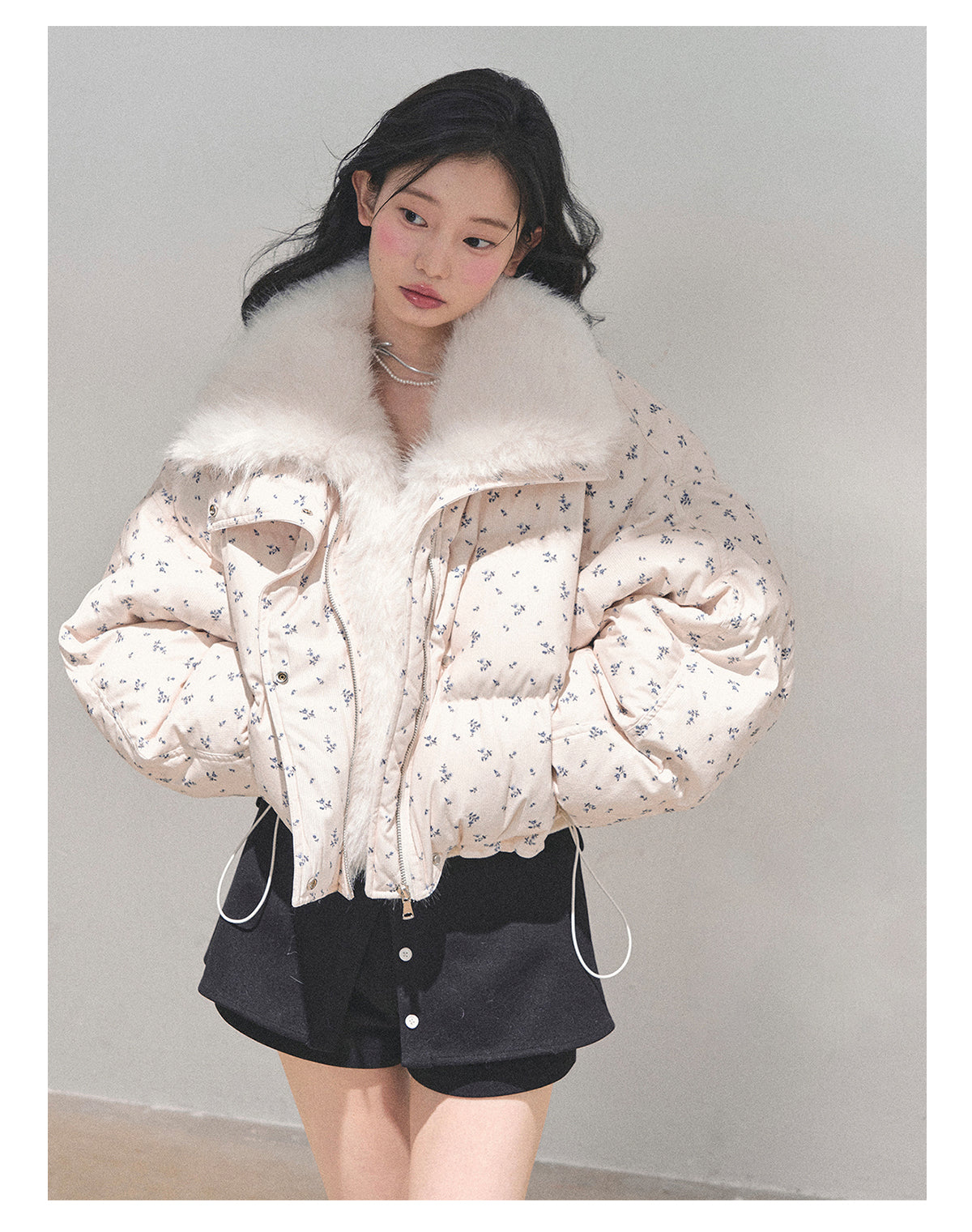 ShaoYeYan Silent Blue White Duck Down Puffer Jacket