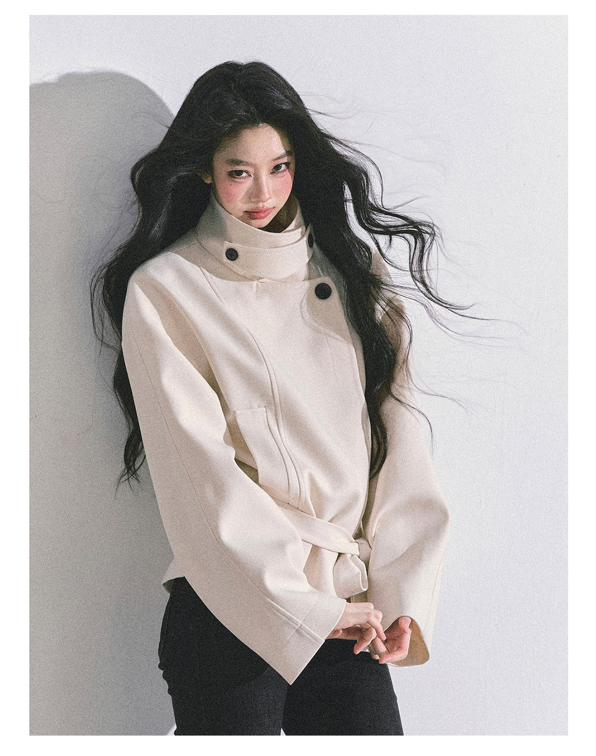 ShaoYeYan First Snow Melting Encounter French Style Stand Collar Coat