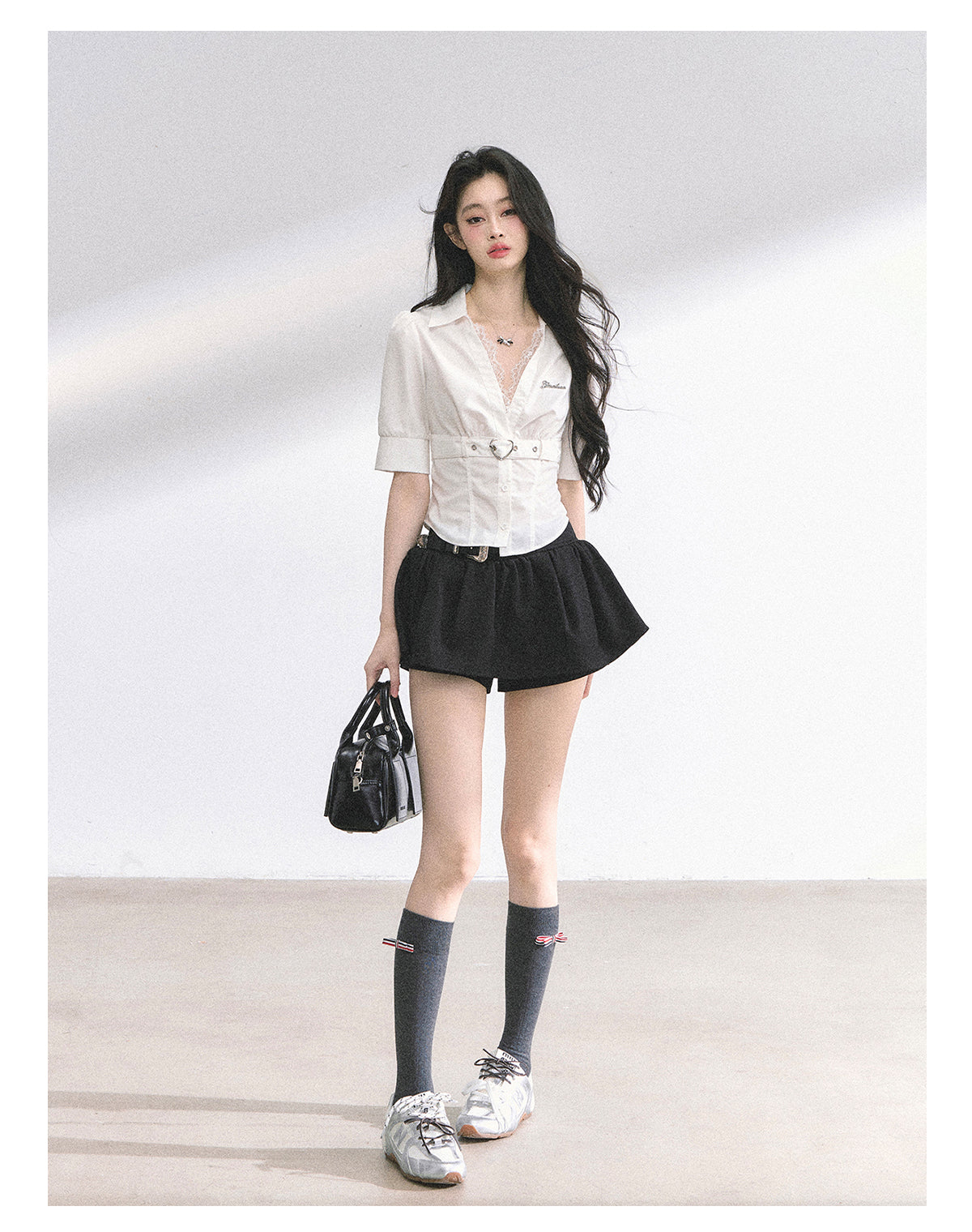 SHAOYEYAN French Lace Striped Shirt