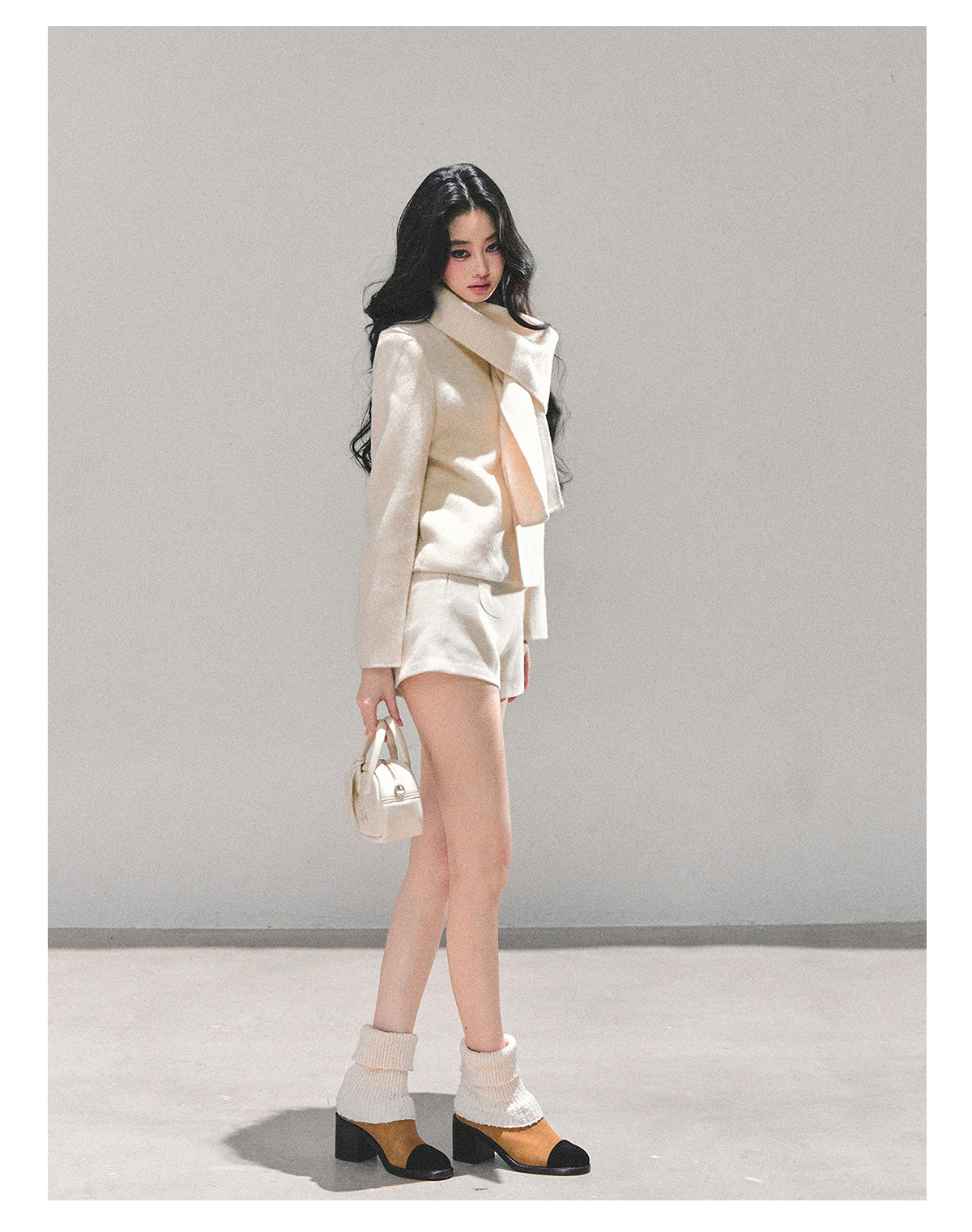 ShaoYeYan Twilight Snow Forest Wool Coat