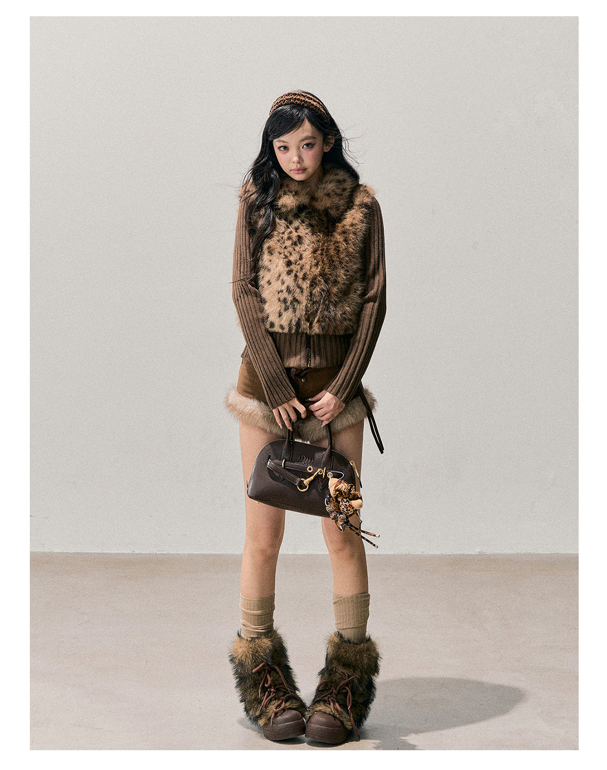 ShaoYeYan Aomalm Gentle Landing Fake Two-Layer Faux Fur Coat