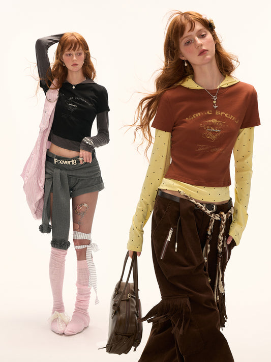 MAMC Mock Two-Piece Hooded Tee