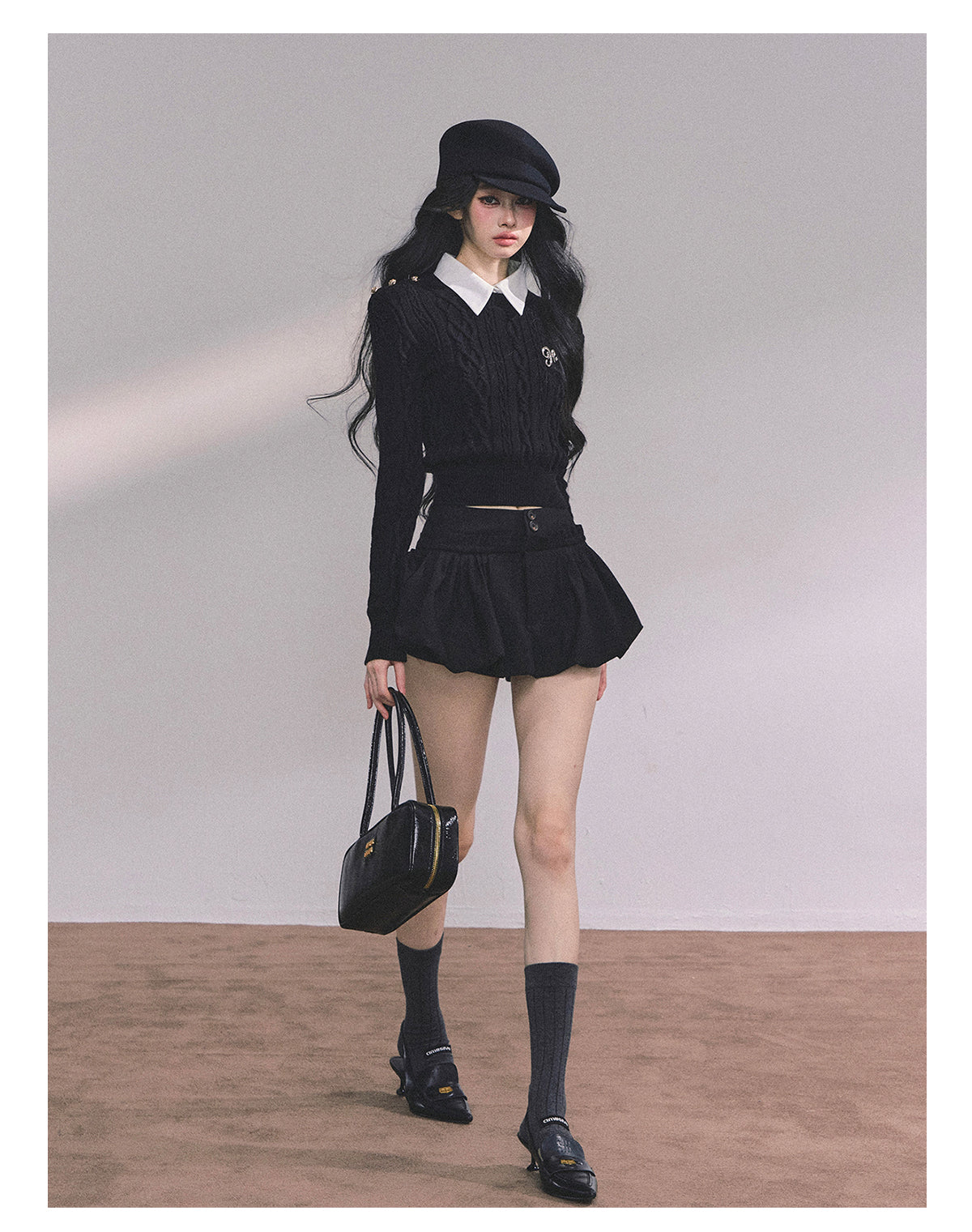 ShaoYeYan Intellectual Aesthetic Fake Two-Layer Knit Sweater