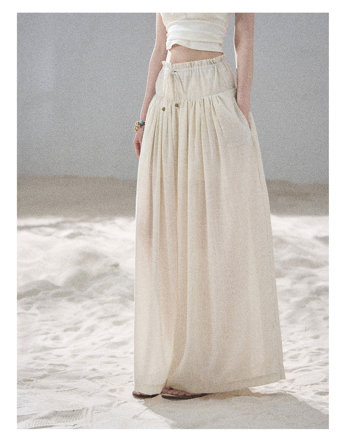 ShaoYeYan Aomalm Watery Clouds Korean Chiffon Wide-Leg Pants