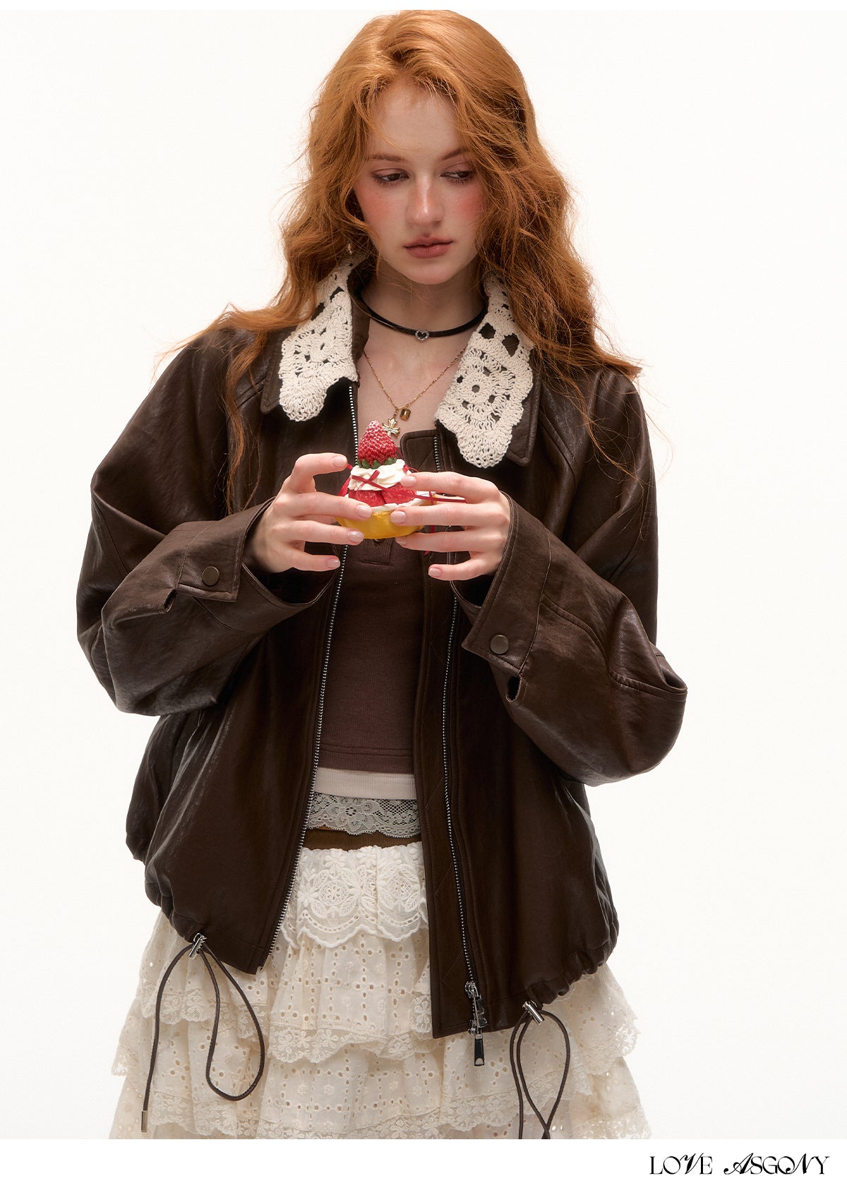 AsGony PU Leather Blazer