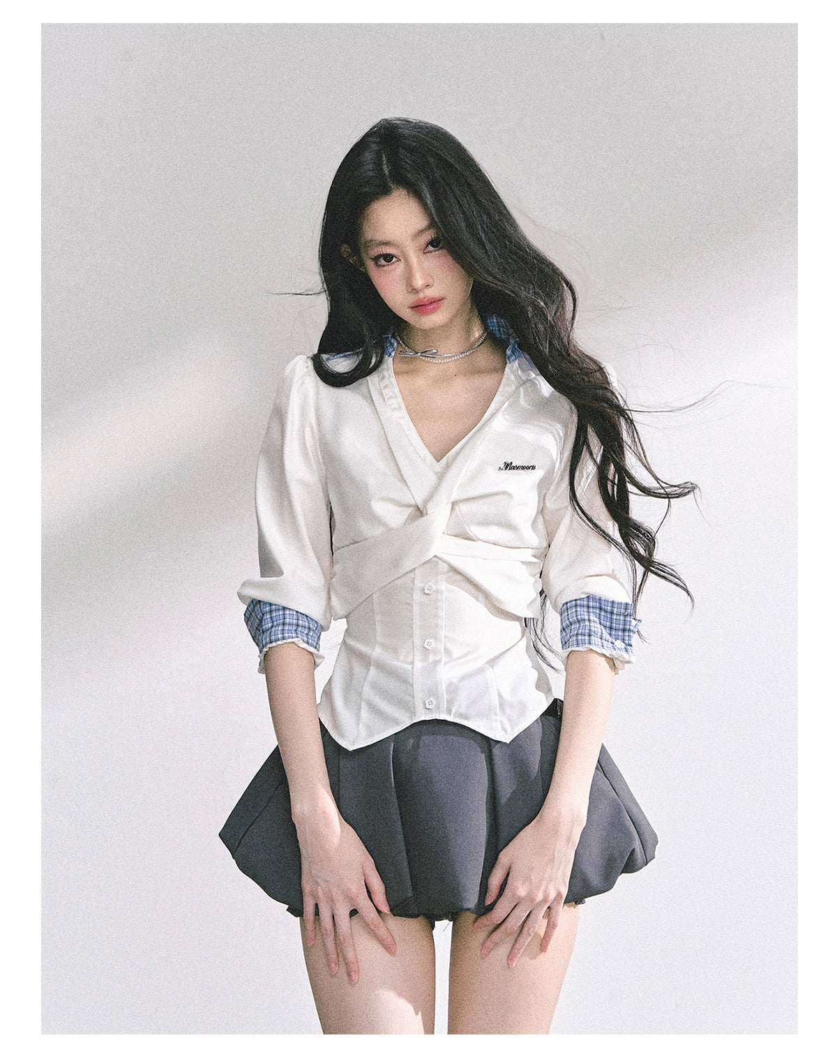 SHAOYEYAN French V-Neck Office Blouse