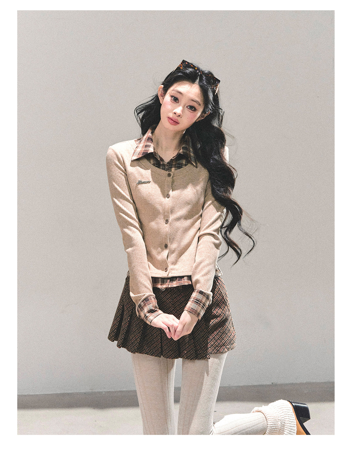 ShaoYeYan Moss Whispers Fake Two-Layer Knit T-Shirt