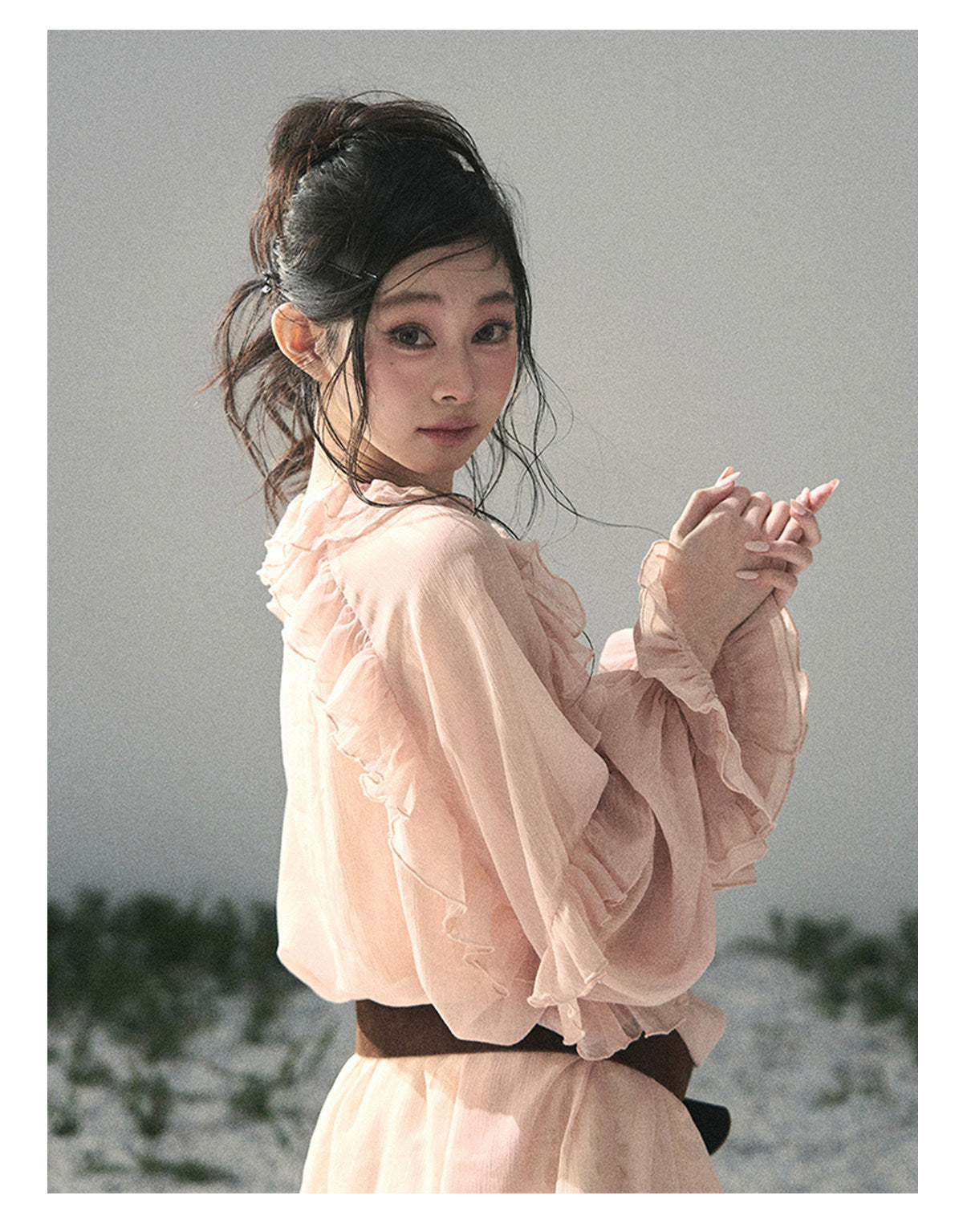 ShaoYeYan Aomalm Listening to Wind's Whisper French Ruffle Lace Blouse