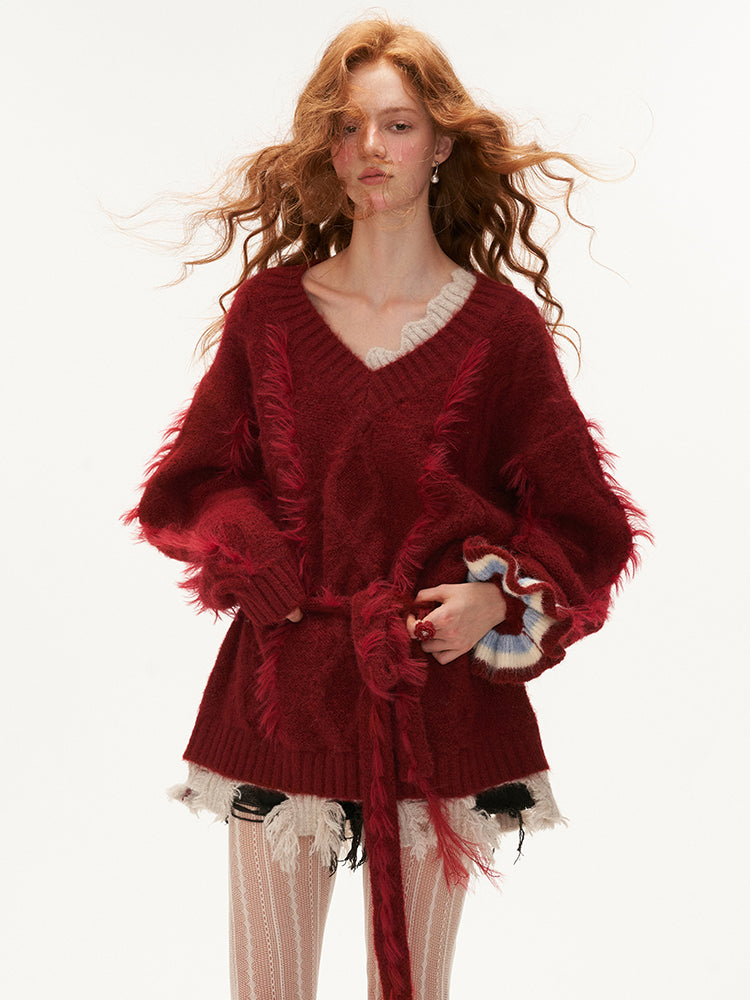 MAMC 'Wrap & Twist' Knit Sweater