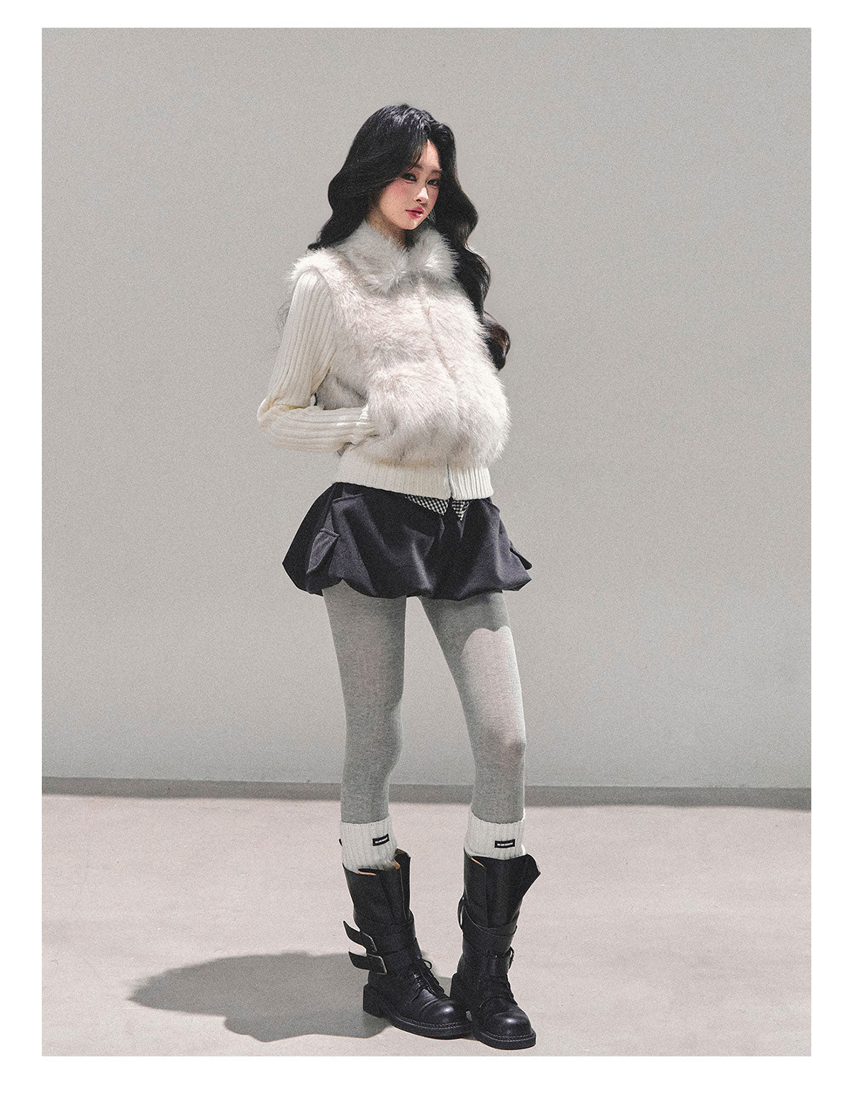 ShaoYeYan Aomalm Gentle Landing Fake Two-Layer Faux Fur Coat