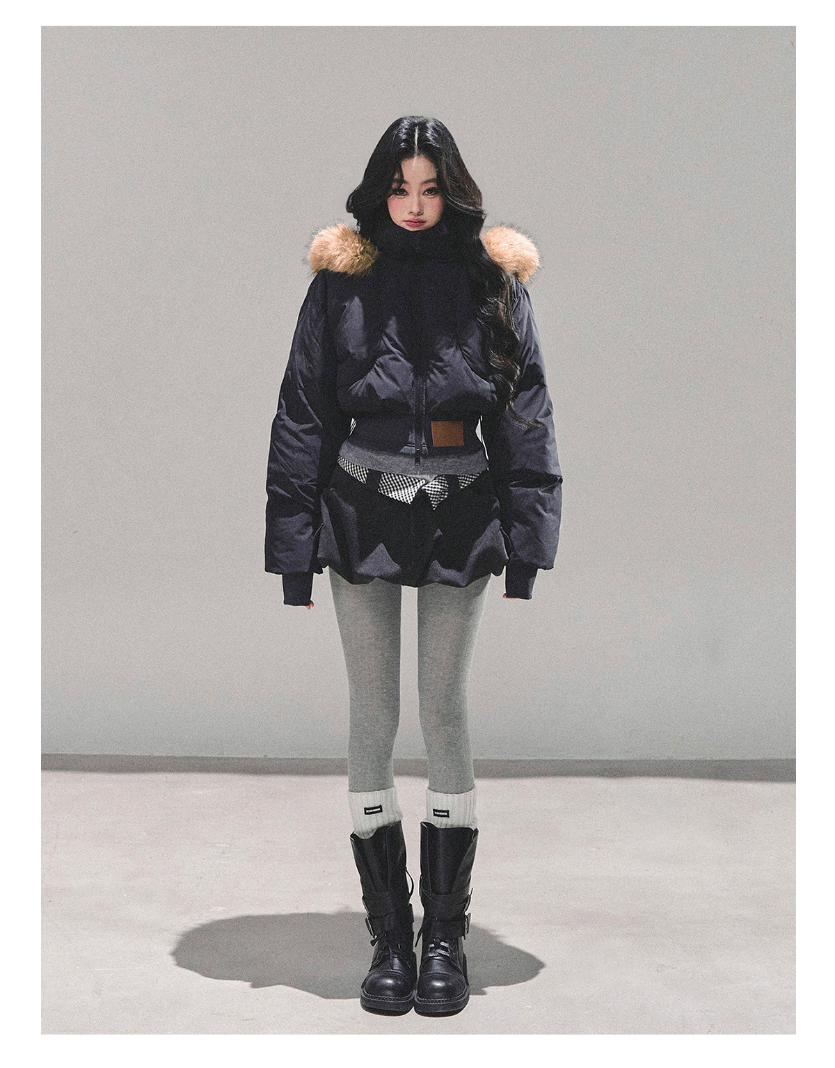 ShaoYeYan Loose Hooded Short Padded Jacket