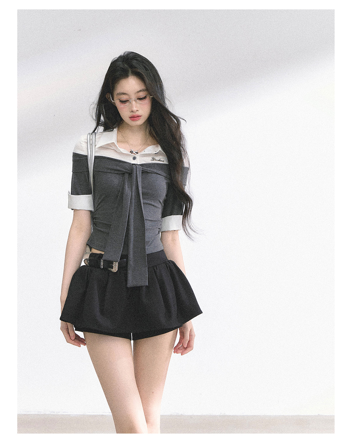 SHAOYEYAN American Style Mock Two-Layer Tee