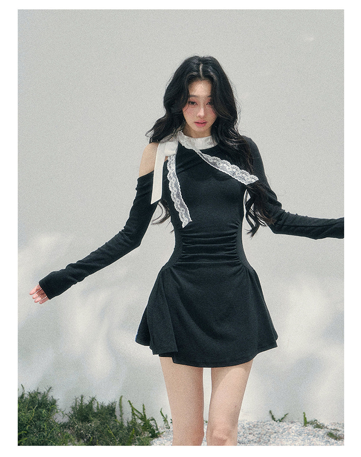 ShaoYeYan Aomalm Lingering Warmth Entwined Off-Shoulder Dress