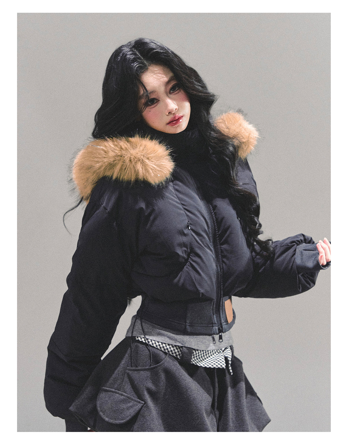 ShaoYeYan Loose Hooded Short Padded Jacket