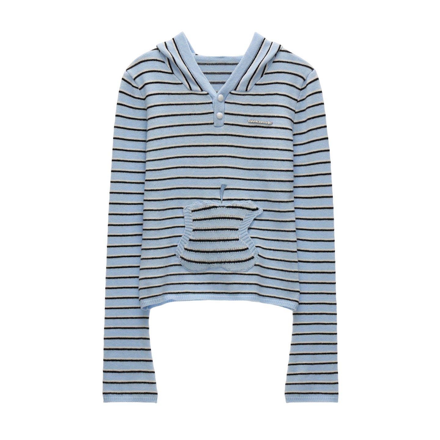 MAMC Apple Striped Long Sleeve Hooded Top