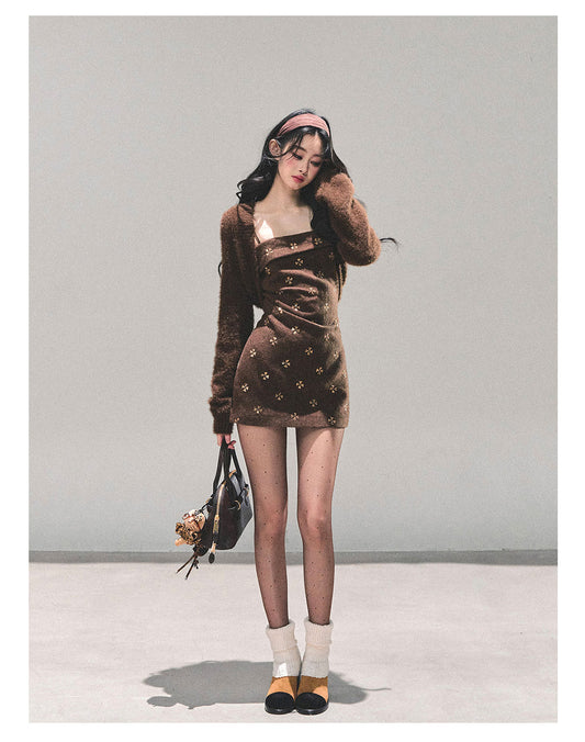 ShaoYeYan Begonia Never Sleeps Knit Dress Set