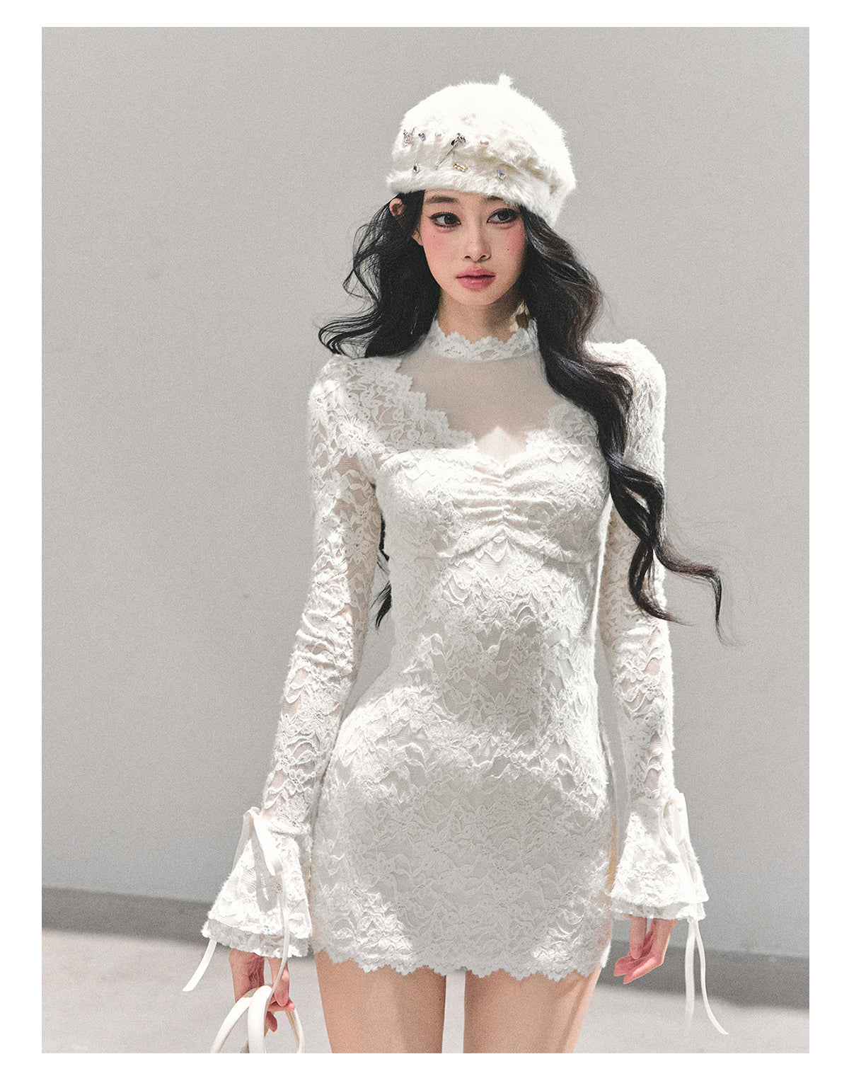 ShaoYeYan Full Moon Moment Long Sleeve Lace Dress