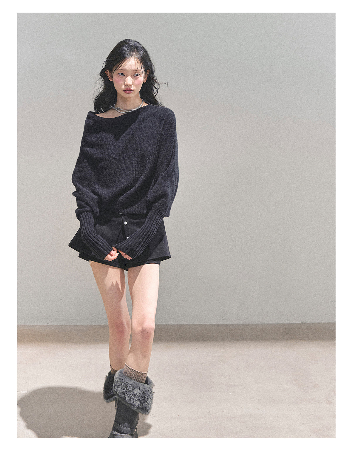 ShaoYeYan Aomalm Minimalist French Soft Style Sweater