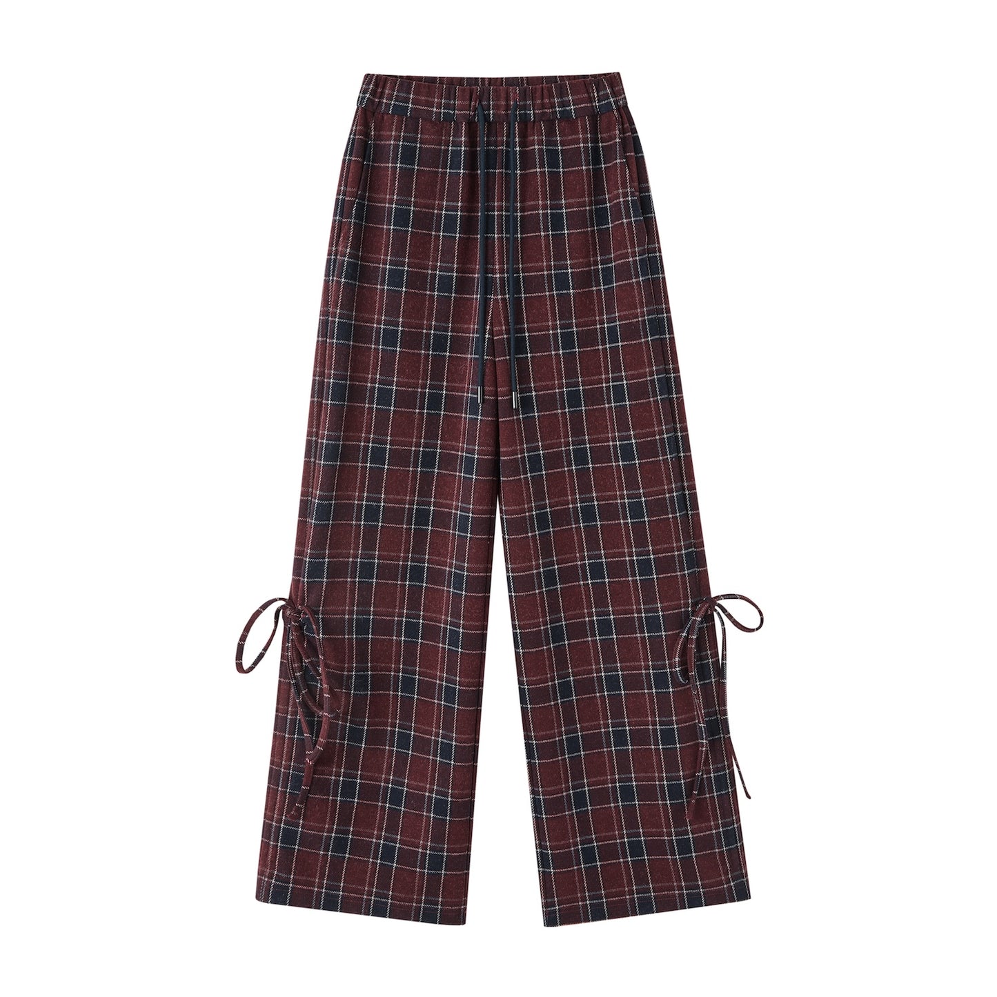 SOMESOWE Plaid Drawstring Trousers